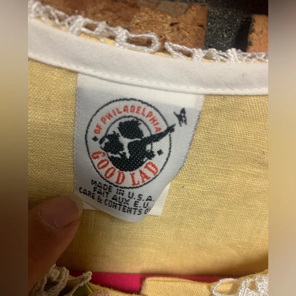 Good Lad of Philadelphia Vintage Yellow Girl’s Dress with Lace Accents